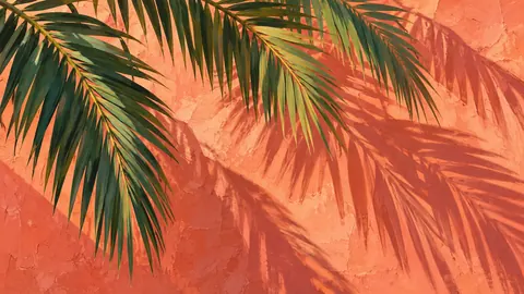 Palm Shadows – graphic gouache Frame TV art