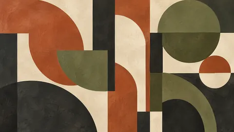 Abstract Frame TV art – Terracotta Rhythm, geometric modernism