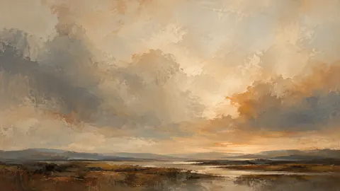 Soft-edged cloudlike color fields – earth-tone textured abstraction Frame TV art