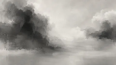 Soft-edged cloudlike color fields – monochrome minimalist abstraction Frame TV art