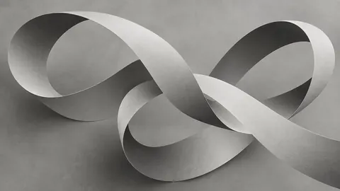Ribbonlike loops crossing a matte background – monochrome minimalist abstraction Frame TV art