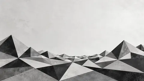 Tessellating imperfect triangles in varied sizes – monochrome minimalist abstraction Frame TV art