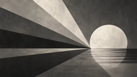 Angular rays spreading across broad negative space – monochrome minimalist abstraction Frame TV art