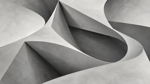 Sculptural folded planes viewed from above – monochrome minimalist abstraction Frame TV art