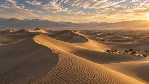 Wind-sculpted sand dunes under high clouds – fine-art natural photography Frame TV art