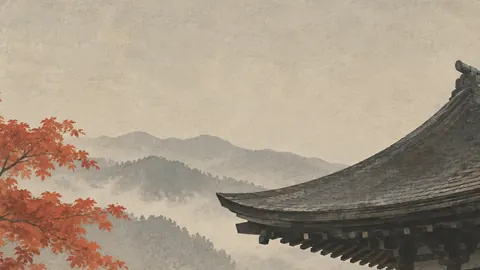 Temple roof against a plain sky – japanese-inspired minimal composition Frame TV art